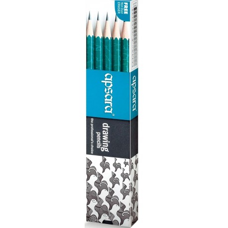 Apsara Drawing Pencils, 6B 0 Ink Black  Pack of 3