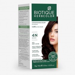 Biotique Herbcolor Conditioning Hair Colour 50g + 110ml Brown 4N (Pack of 1)