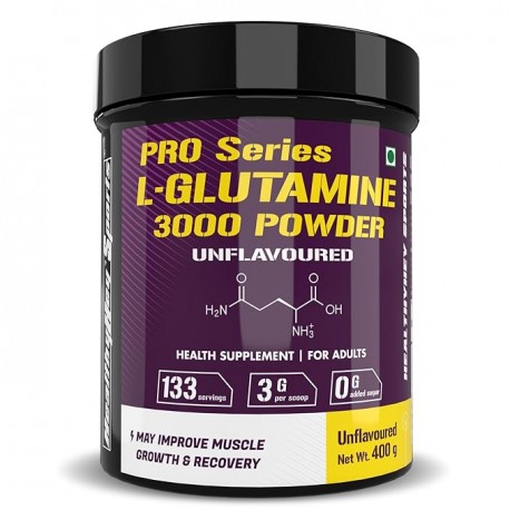 HealthyHey Sports Glutamine Powder, Muscle Growth and Recovery - 400g