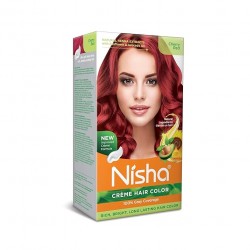 Nisha Creme Hair Color Cherry Red, Permanent Hair Colour for Women Men Cherry Red Hair Colour 120gm