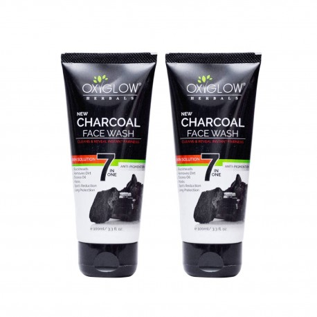 OxyGlow Herbals 7 in one Charcoal Face Wash-100g pack of 2