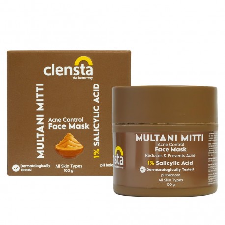 Clensta Multani Mitti Acne Control Face Mask - 100gm