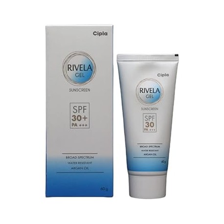 Rivela Gel SPF30+ Sunscreen Gel | Non-Sticky Finish | For Normal to Oily Skin | 60gm