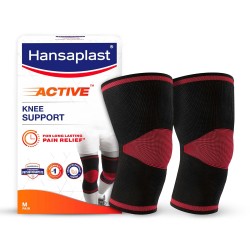 Hansaplast Active Knee Support for Men & Women, Pair, Size M Knee Brace for Long Lasting Pain Relief