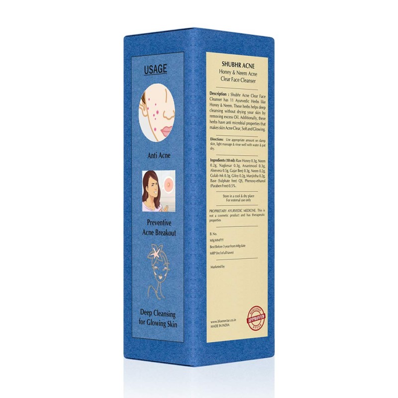 Blue Nectar Ayurvedic Acne Face Wash with Honey & Neem (Face Wash Acne