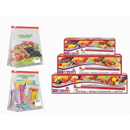 Shalimar Zip 'N' Lock plastic Slider Bag (3 Boxes) Combo Pack (Small + Medium + Large) Zip Loc  (Pack of 45)
