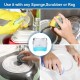 Vasukie 2-in-1 Soap Dispenser for Kitchen and Sponge Holder Dish Soap Plastic (Square)