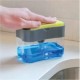 Vasukie 2-in-1 Soap Dispenser for Kitchen and Sponge Holder Dish Soap Plastic (Square)
