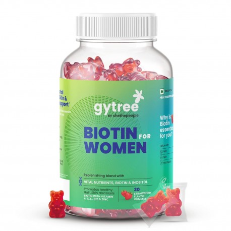 Gytree Biotin Gummies for Complete Hair, Skin & Nail Support  (30 gummies)