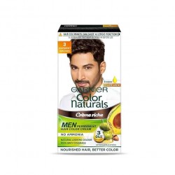 Garnier, Hair Colouring Creme, Long-lasting Colour Naturals Men, Shade: 3 Darkest Brown, 30ml + 30g