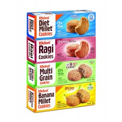 Weleet Assorted Pack Of Multi Grain,Millet,Ragi & Banana Millet Digestive Cookies (4 Flavours-360 Gm)