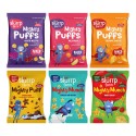 Slurrp Farm Mighty Jowar Puffs  Khatta Meetha, Mild Masala, Cheddar Cheese, Tangy Tomato, Choco Ragi, Cheese & Herbs 6 x 20g