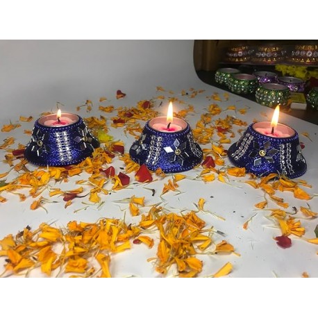 ME & YOU Unique Design Diwali Candles| Multicolor Diwali Wax Candle for Home Decoration pack of 3