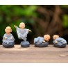 SATYAM KRAFT Small 1 Set Buddha Miniature Set for Unique Gift Items (Resin) (4 Piece Buddha Set, Grey)