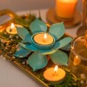 10Club Beautiful Lotus Tealight Holder Candle Stand Metal Home Decoration Pack of 2