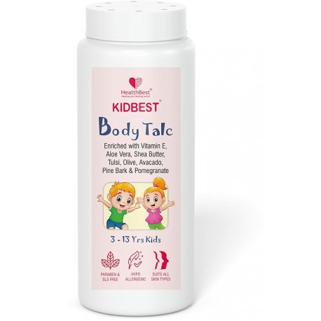 HealthBest Kids Best Body Powder Normal Skin, Sensitive Skin & Dry Skin Tear, Paraben, SLS free 100gm