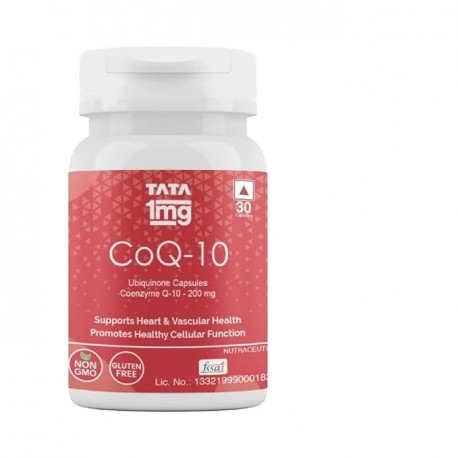 Tata 1mg CoQ 10 (Coenzyme 10) Capsules for Heart Health pack of 2