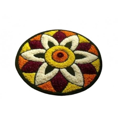 Rangoli Doormat with Vibrant Floor Mat Home 24 x 24 Inches