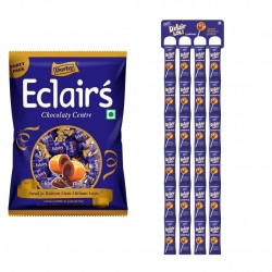 Derby Dclair Lollipop Cruncheez/Caramel Lollipop Chocolatee Center/Candy 48Pcs 504Gram