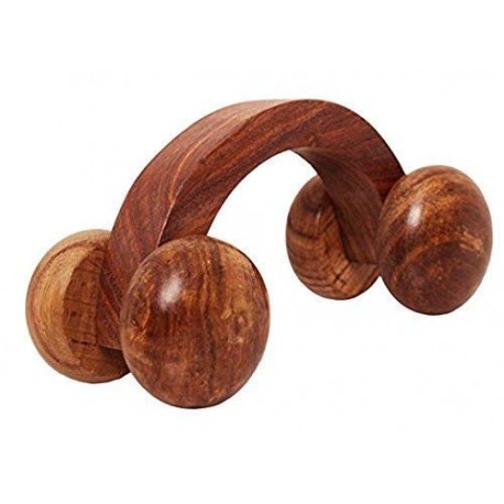 Wooden Massager, Acupressure Roller Massager 4 Ball Rose Wood Sheesham Item