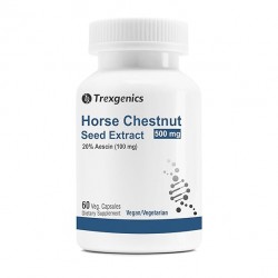 Trexgenics® HORSE CHESTNUT 500mg (20% aescin) Standardized Leg Veins & Blood Circulation support (60 Veg capsules)   pack of 1