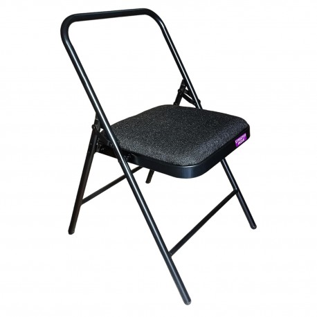 Yoga Chair with Cushion Seat for Iyengar Yoga/Fitness Heavy Duty|(Black)