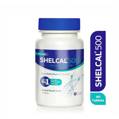 Shelcal-500 - Bottle of 40 Tablets pack of 3