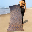 Yoga Mat with Mandala Print and Carry Bag for Men and Women (6mm, Brown)