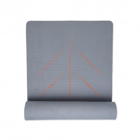 Yoga Mat with GuideAlign Extra Large, Extra 6mm thick, for men,women Without Bag, Grey Brick)