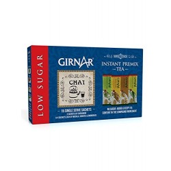 Girnar Instant Tea Premix Low Sugar Variety Pack(15 Sachets)