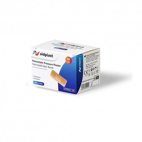 EVACURE Aidplast Hemostatic Pressure Bandages For Dialysis Patients 50 Piece (Box 1)