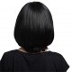 full head straight heat resistant short bob hair wigs with flat bangs for women/girls