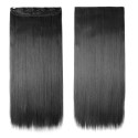 Long Hair Smooth and Silky Straight Synthetic Hair Extensions for Women, Black