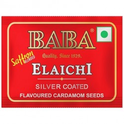 BABA ELAICHI Silver Coated Saffron Blended Elaichi Mouth Freshener 0.14Gm Pouch (Pack Of 360)