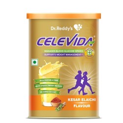 Celevida Protein Powder Drink For Diabetes Management By Dr. Reddys Kesar Elaichi Flavour 400Gm Pack Of 1