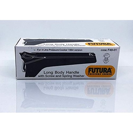Hawkins Plastic Futura Long Body Handle With Screw And Spring Washer For 3 Litre Black, Standard, 3 Liter