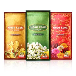 Cycle Pure Agarbathi Special Combo Pack - GoodLuck - Champa, Mogra, Rose Incense Sticks (Pack of 3) (250 gm per Pouch)