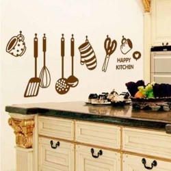 Decals Design 'Stylish Kitchen' Wall Sticker (PVC Vinyl, 60 cm x 45 cm, Brown)