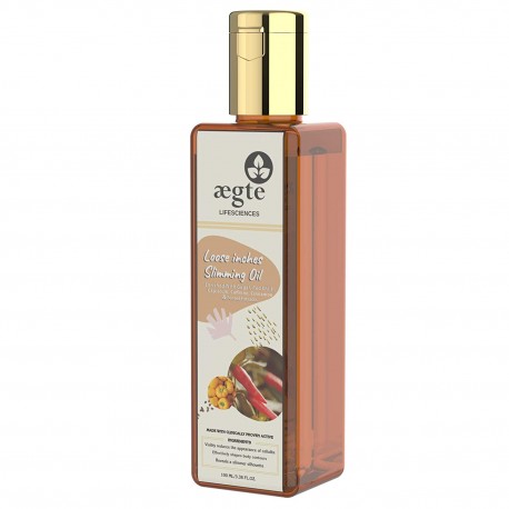 Aegte Loose Inches Anti Cellulite & Skin Toning Slimming Oil for Stomach, Hips,Thigh With Gugal, Red Chilli, Capsicum, Caffeine
