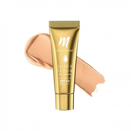 MyGlamm Super Serum BB Cream - 201 Pine   BB  SPF 50 & Hyaluronic Acid 24 Hr Long Lasting & Hydrating  15gm (pack of 3)