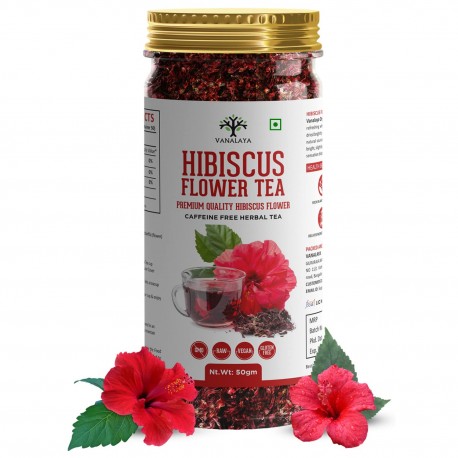 Vanalaya Hibiscus Tea For Glowing Skin, Weight loss Made with 100% Natural Hibiscus Petals 50 grams (pack of 2)