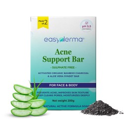 Easyderma Anti Bacterial Acne Bath Body Soap  PH 5.5, Aloe Vera 100g Pack of 2