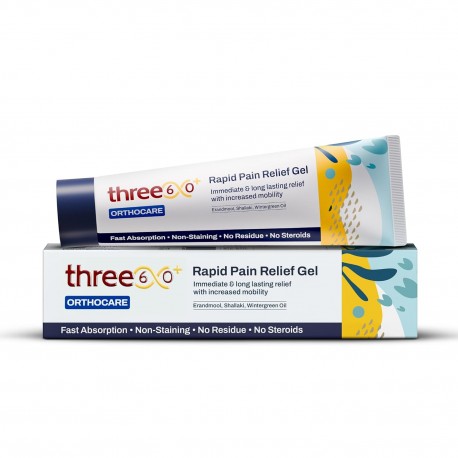 three60+ RAPID PAIN RELIEF Gel  Get Immediate and Long Lasting Relief from Arthritis Pain 50g Gel (Pack of 2)