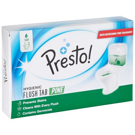 Amazon Brand - Presto! Hygienic Flush Tabs Pine  50 Gram X 6 Tabs