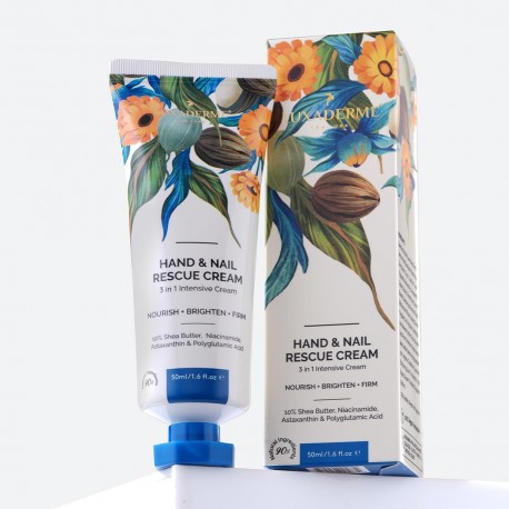 LuxaDerme Korean Hand & Nail Rescue Cream Nourishes, Brightens, and Firms Dry Hands 50ml (pack of 2)