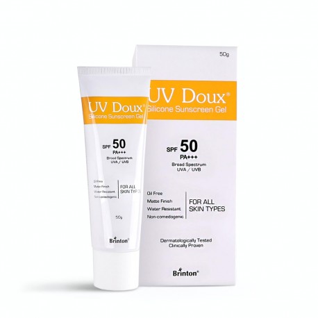 Brinton UV Doux Face & Body Sunscreen gel with SPF 50 PA+++ Protection against UVA/UVB Rays 50g (pack of 2)