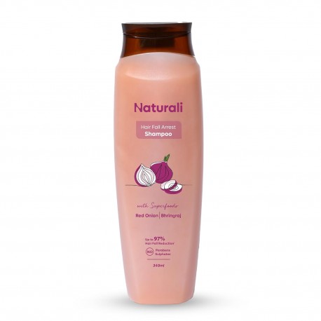 Naturali HairFall Arrest Shampoo  Red Onion & Bhringraj 3x Less Breakage 340 ml (pack of 2)