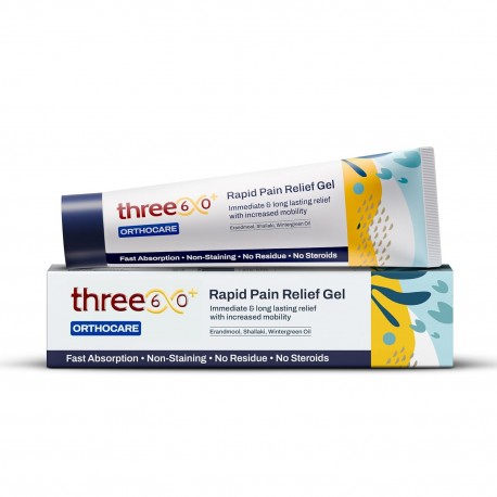 three60+ RAPID PAIN RELIEF Gel Get Immediate and Long Lasting Relief from Arthritis Pain 50g Gel Pack of 1