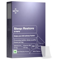 Setu Sleep Restore Melatonin 5mg - 30 Orally  Tasty Mint Flavor Dissolving Strips (Pack of 2)