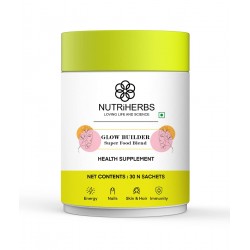 NUTRI HERBS Glow Builder Collagen Supplement For Skin Glow 30 Sachets Men & Women